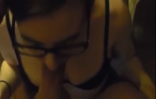Nerdy chick fucked and facialed by hung boyfriend